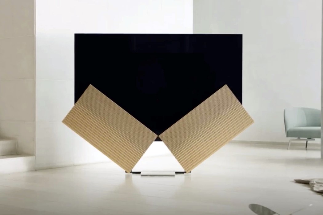 The Bang & Olufsen Beovision Harmony is a TV with dancing speakers.