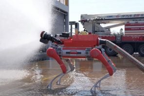 Unitree B2 robotic dog gets promoted to a firefighting job with upgraded hardware